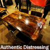 Custom Hand Made Reclaimed Wood Restaurant Tables with Epoxy Resin Finish